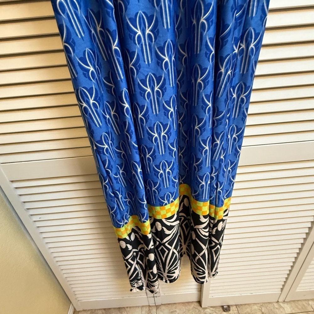 Blue Patterned Maxi Dress - Picture 6 of 10